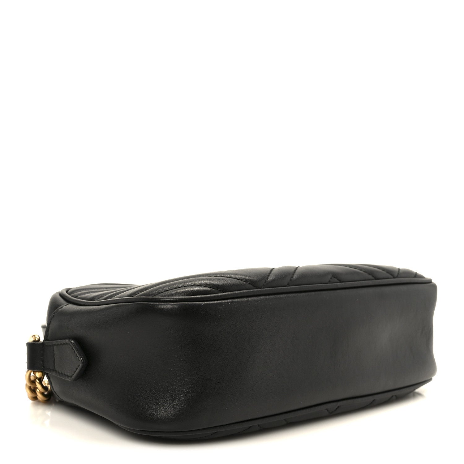 Calfskin Matelasse Small GG Marmont Chain Shoulder Bag Black