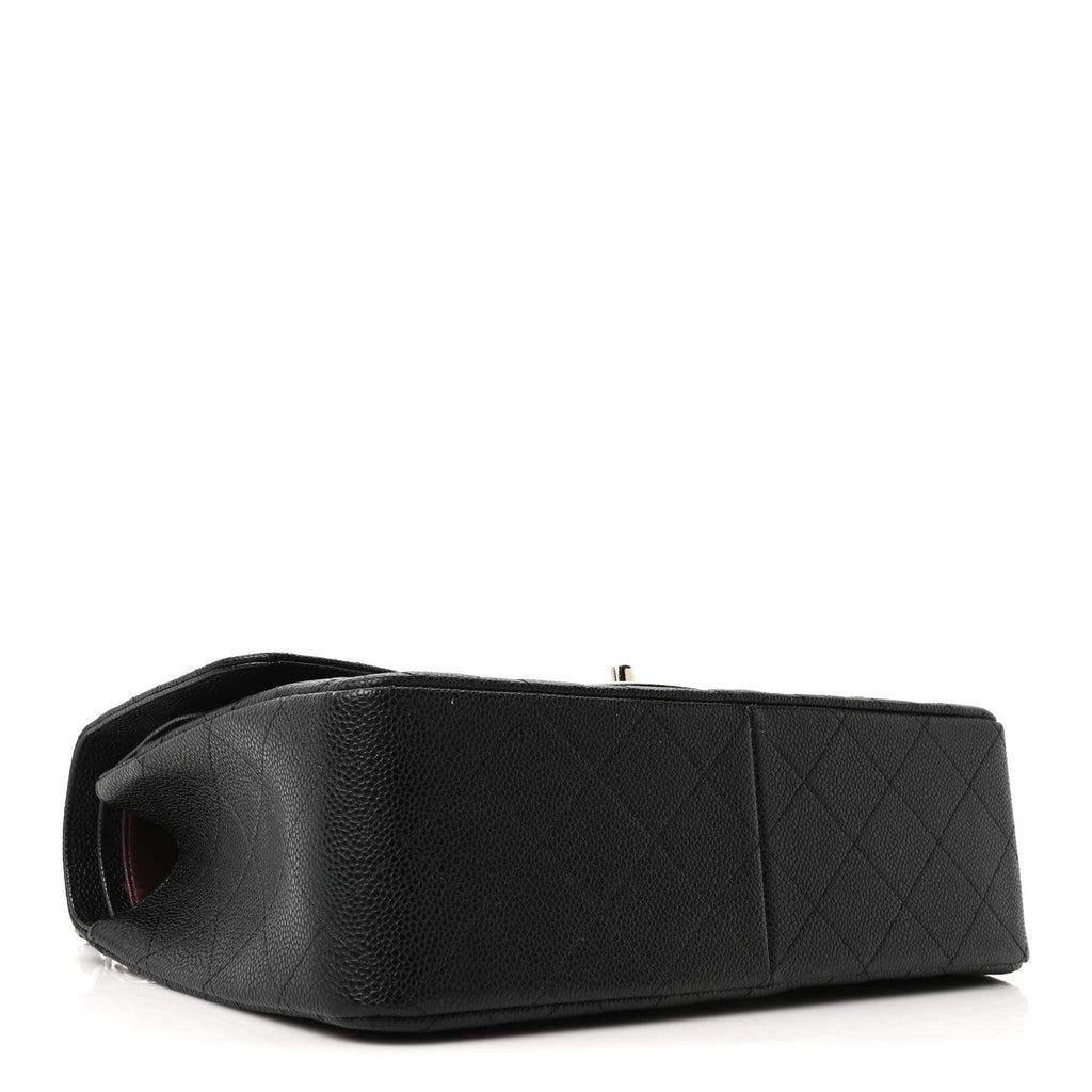 Caviar Quilted Jumbo Double Flap Black