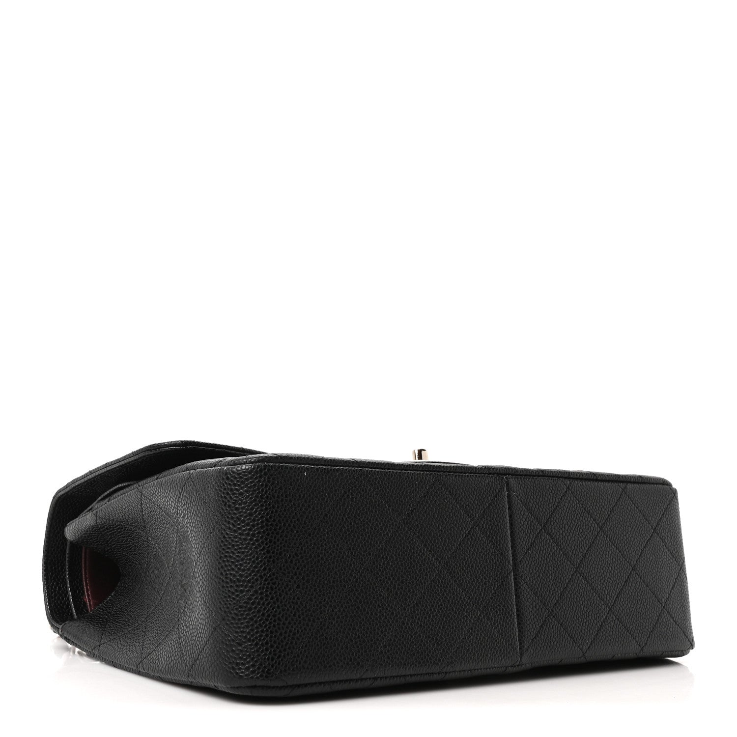 Caviar Quilted Jumbo Double Flap Black