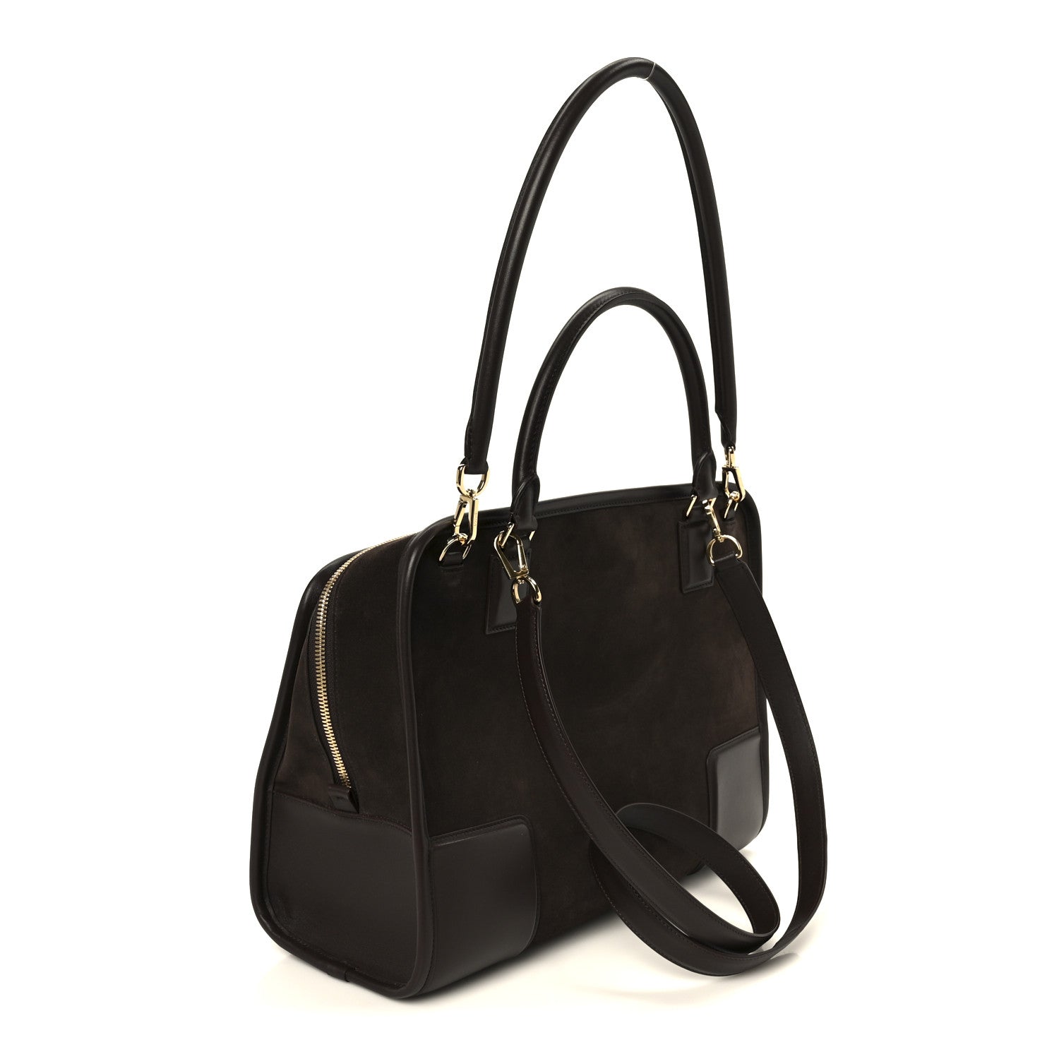 Suede Calfskin Large Amazona 180 Dark Chestnut