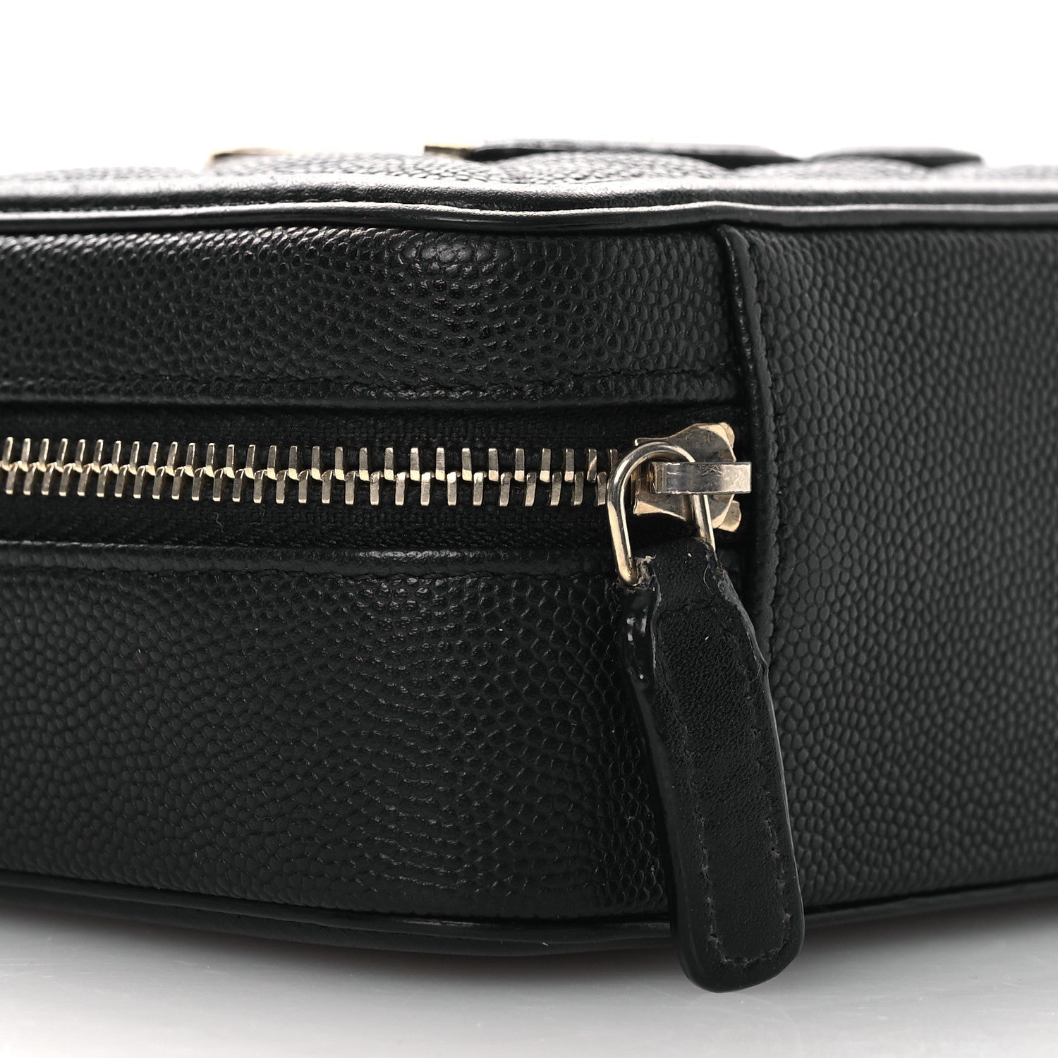 Caviar Quilted CC Filigree Vanity Clutch With Chain Black