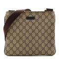 GG Supreme Monogram Small Flat Messenger Bag Dark Brown