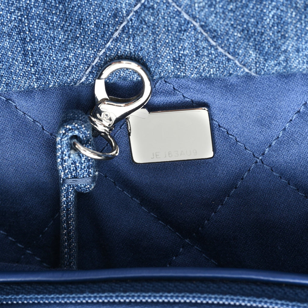Denim Patchwork Logo Chanel 22 Blue