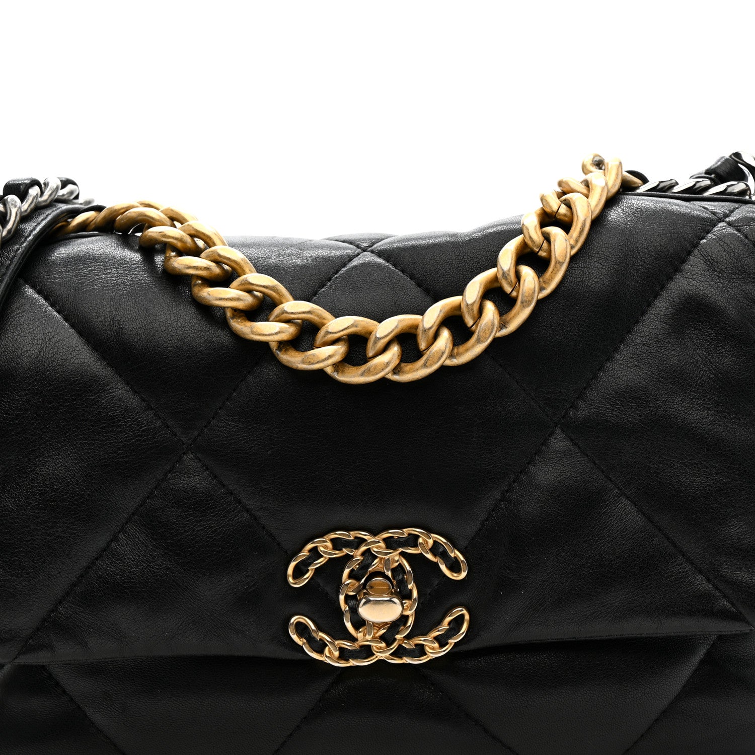 Lambskin Quilted Medium Chanel 19 Flap Black