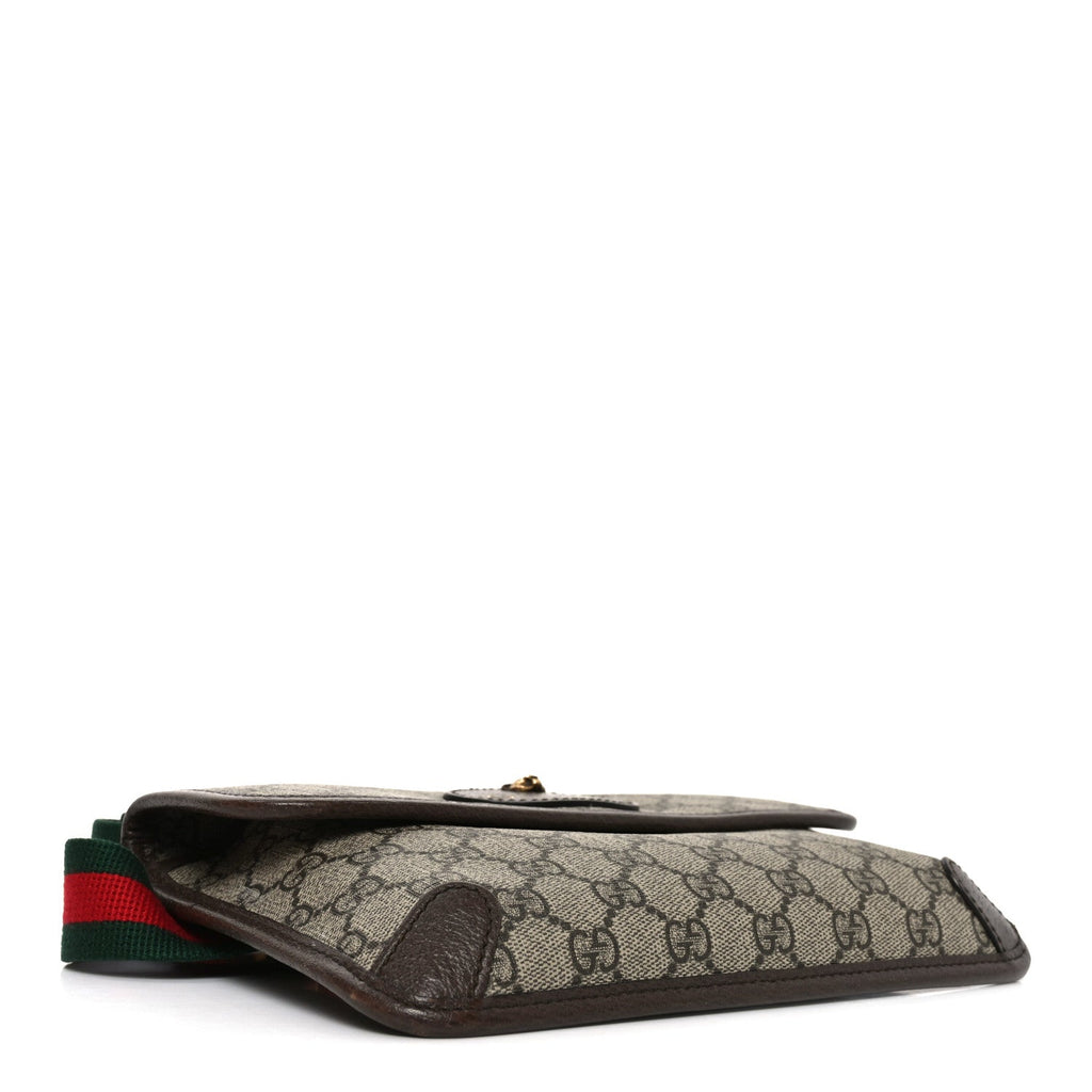 GG Supreme Monogram Neo Vintage Web Belt Bag Brown