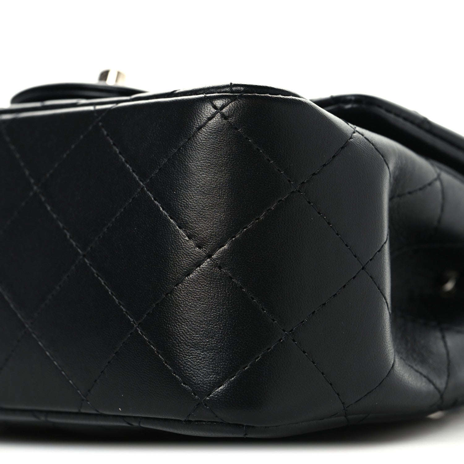 Lambskin Quilted Mini Square Flap Black
