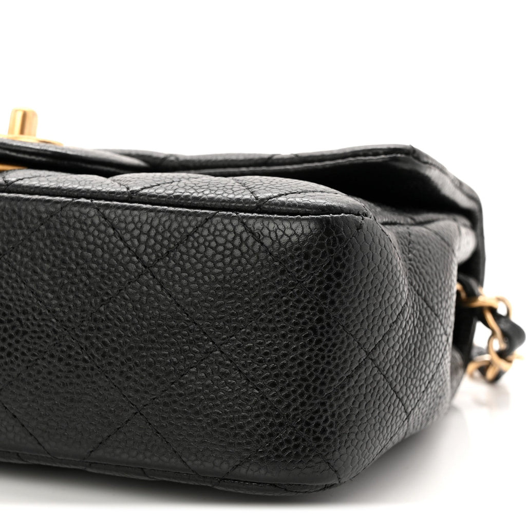Caviar Quilted Mini Rectangular Flap Black