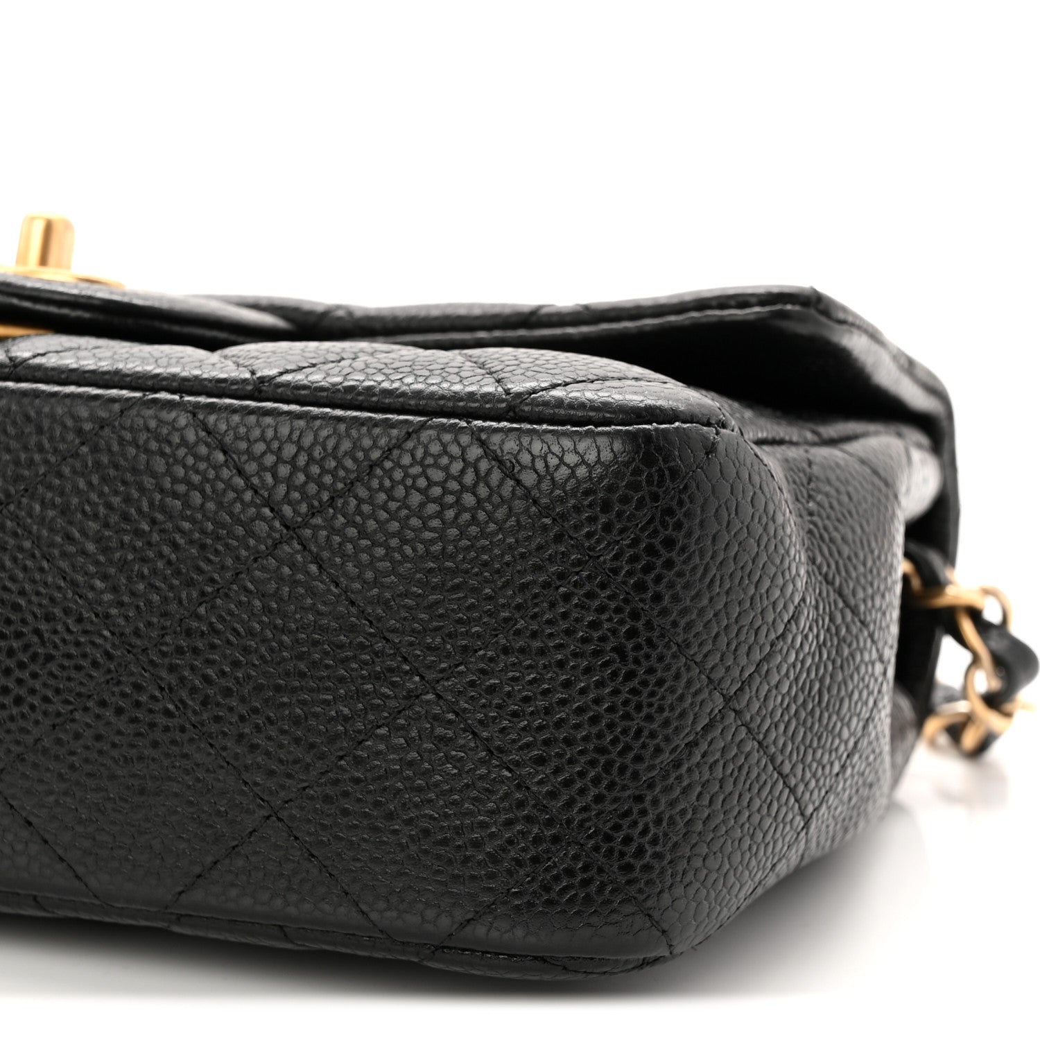 Caviar Quilted Mini Rectangular Flap Black