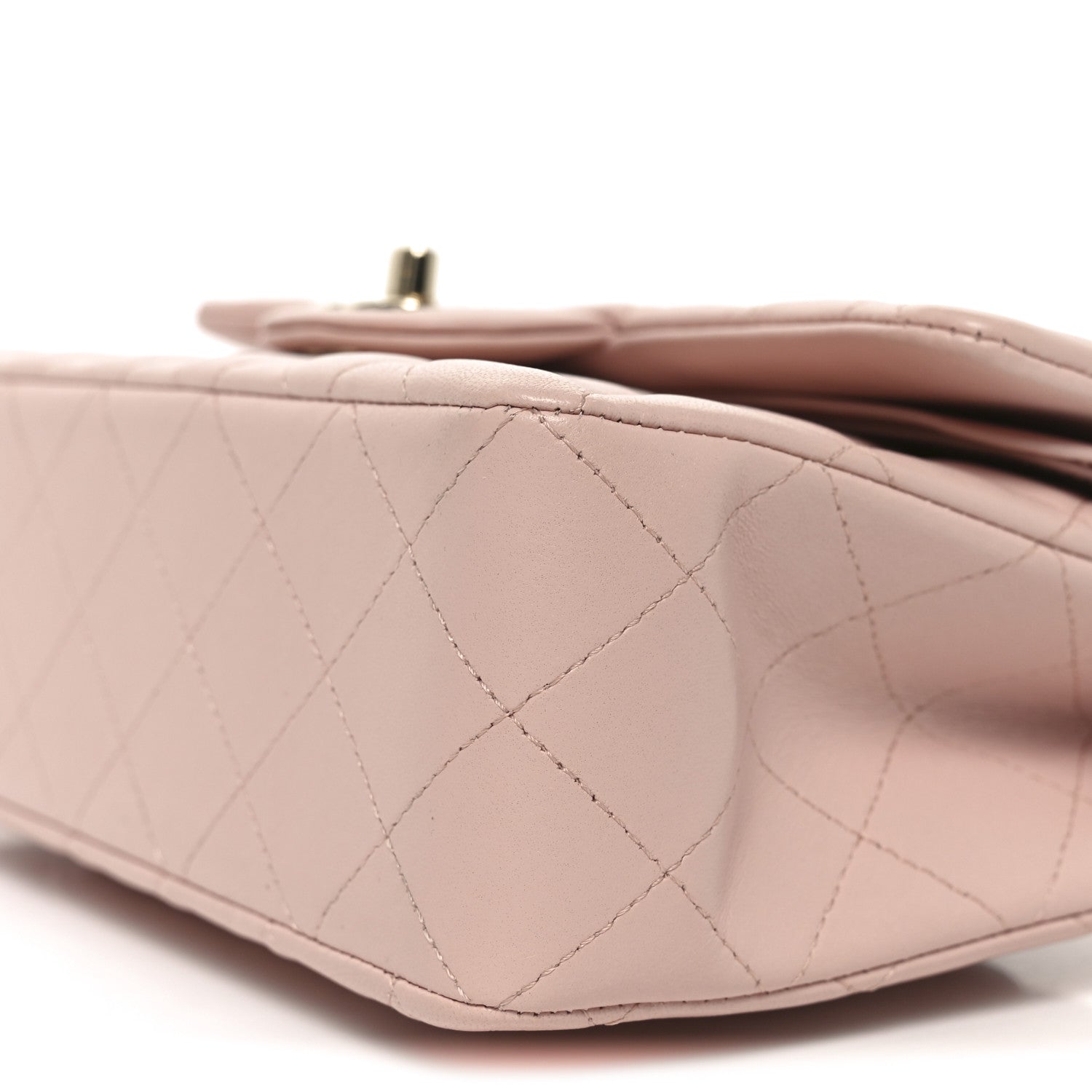 Lambskin Quilted Small Double Flap Light Pink