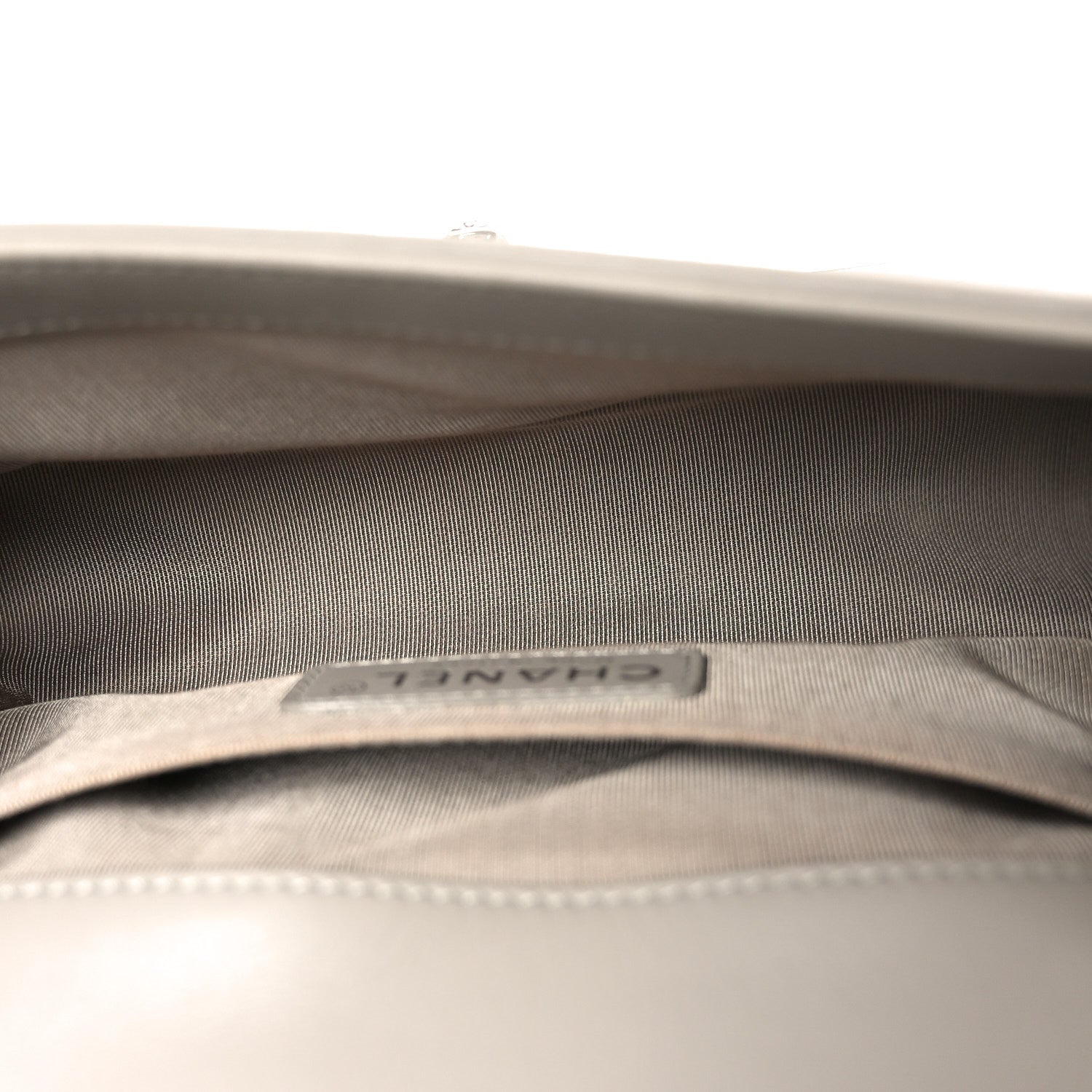 Calfskin Quilted Small Boy Flap Grey