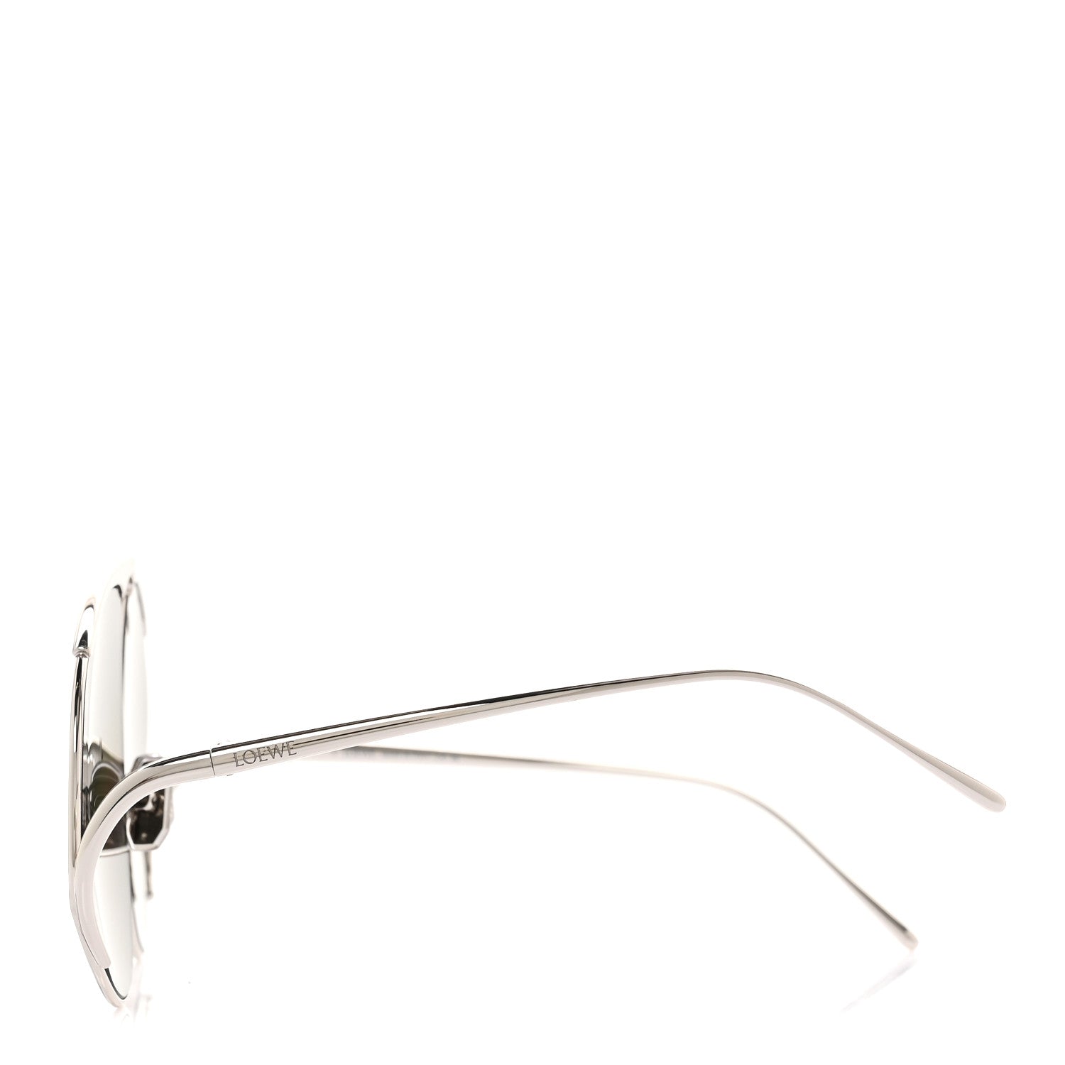 Metal Hillock Aviator Oversized Sunglasses LW40180U Silver