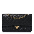 Caviar Quilted Medium Double Flap Black