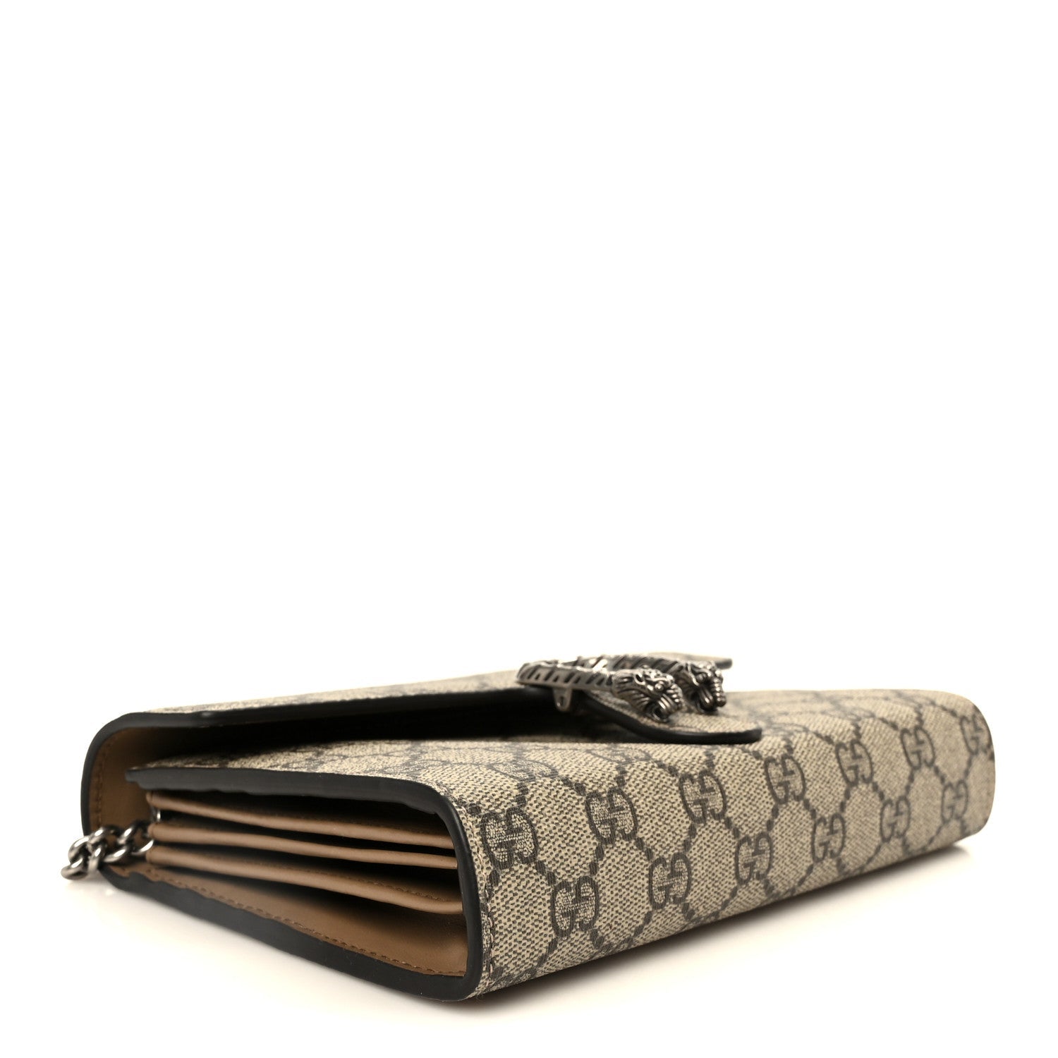 GG Supreme Monogram Mini Dionysus Chain Wallet Beige Taupe