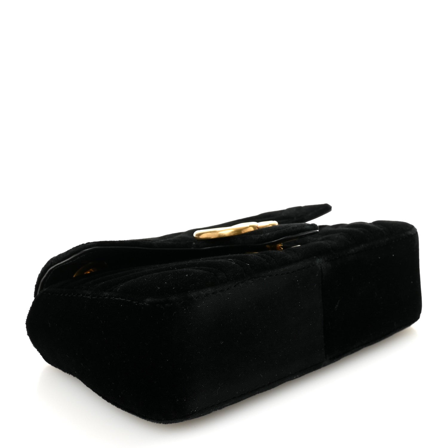 Velvet Matelasse Mini GG Marmont Shoulder Bag Black