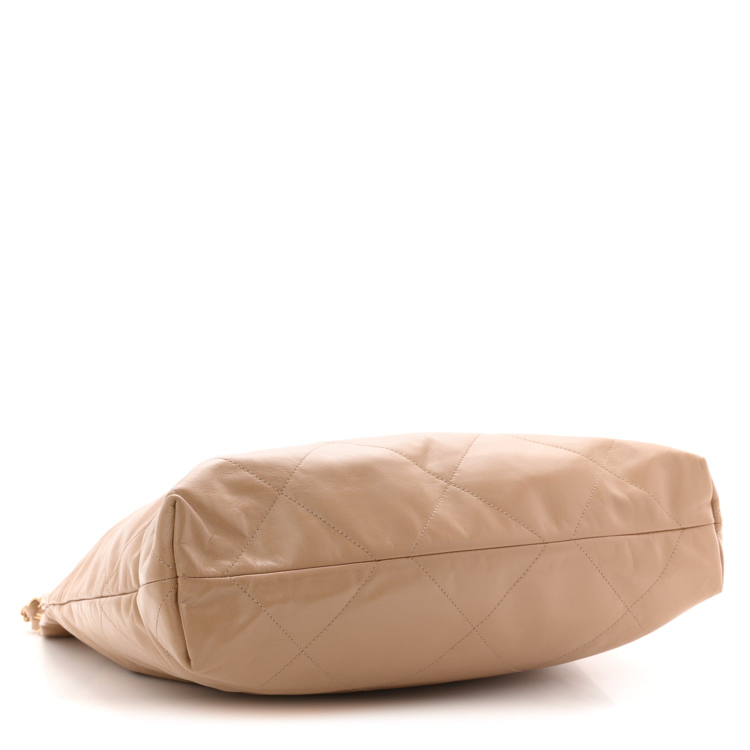 Shiny Calfskin Quilted Chanel 22 Beige