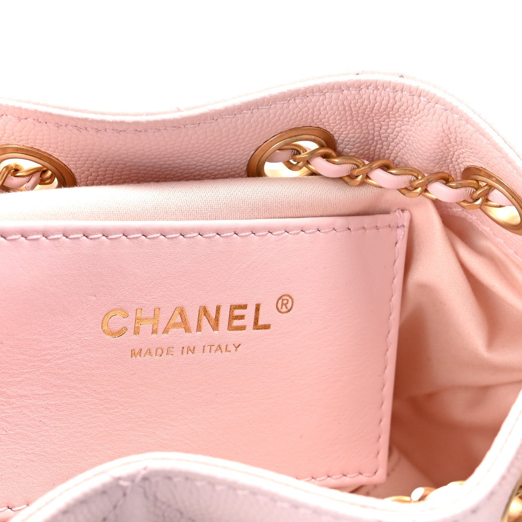 Caviar Quilted Mini Chanel 25 Handbag Light Pink