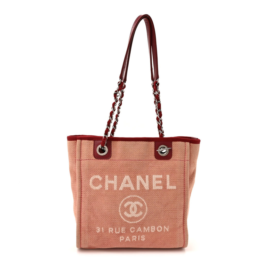 Canvas Mini Deauville Tote Red