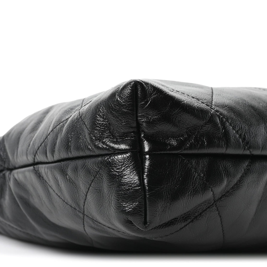 Shiny Calfskin Quilted Small Chanel 22 Black