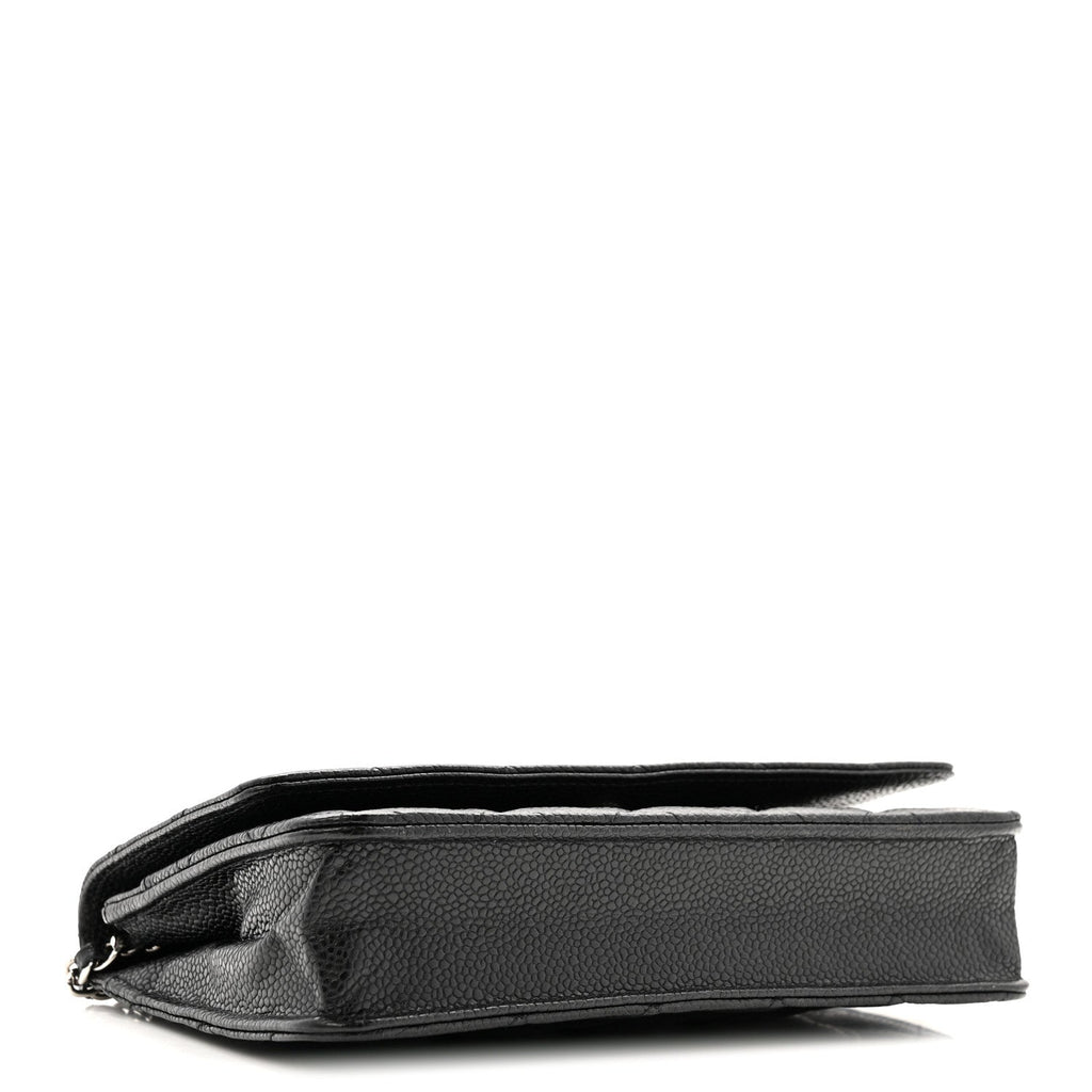 Caviar Quilted Wallet on Chain WOC Black