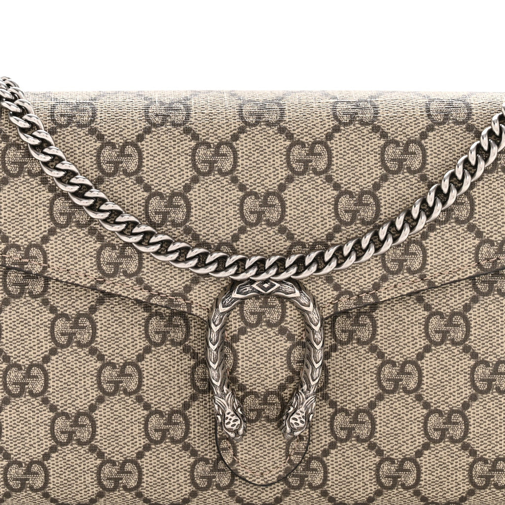 GG Supreme Monogram Mini Dionysus Chain Wallet Beige Taupe