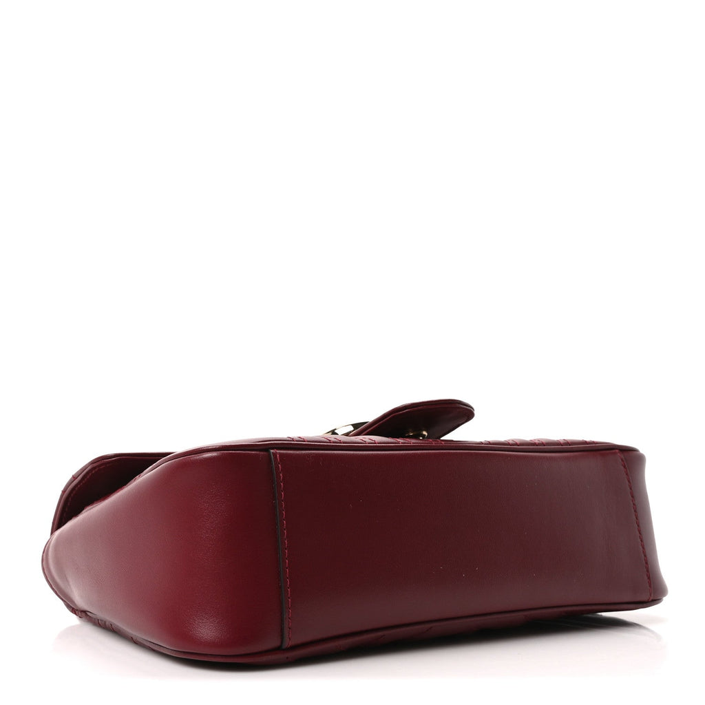 Calfskin Matelasse Small GG Marmont Shoulder Bag Ancora Red