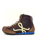 Nylon Suede Flow Runner 2.0 High Top Sneakers 37 Brown Yellow Blue
