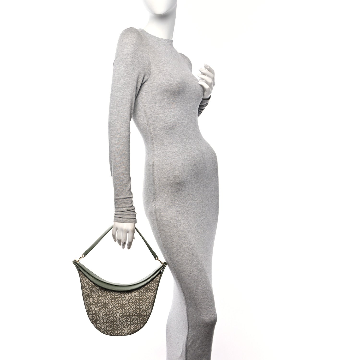 Jacquard Anagram Calfskin Luna Bag Avocado