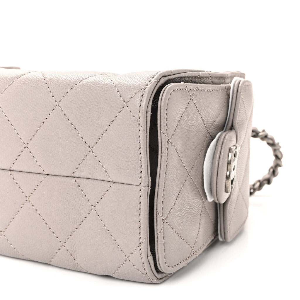 Caviar Quilted Mini Chanel 25 Handbag Dark Grey