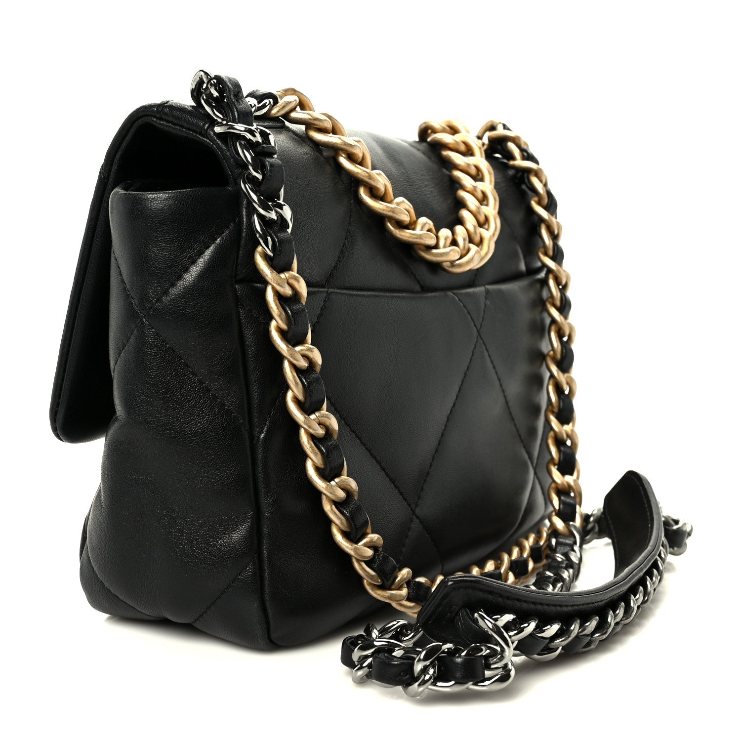 Lambskin Quilted Medium Chanel 19 Flap Black