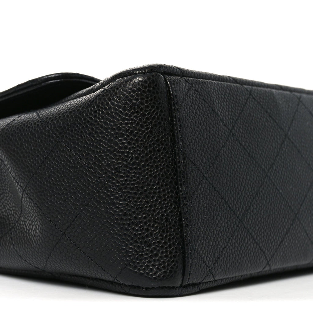 Caviar Quilted Maxi Double Flap Black
