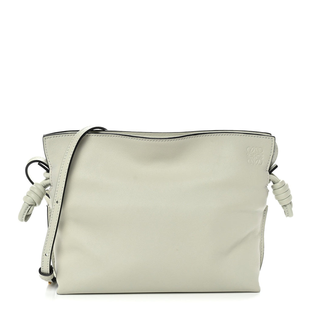 Calfskin Mini Flamenco Knot Clutch Light Celadon