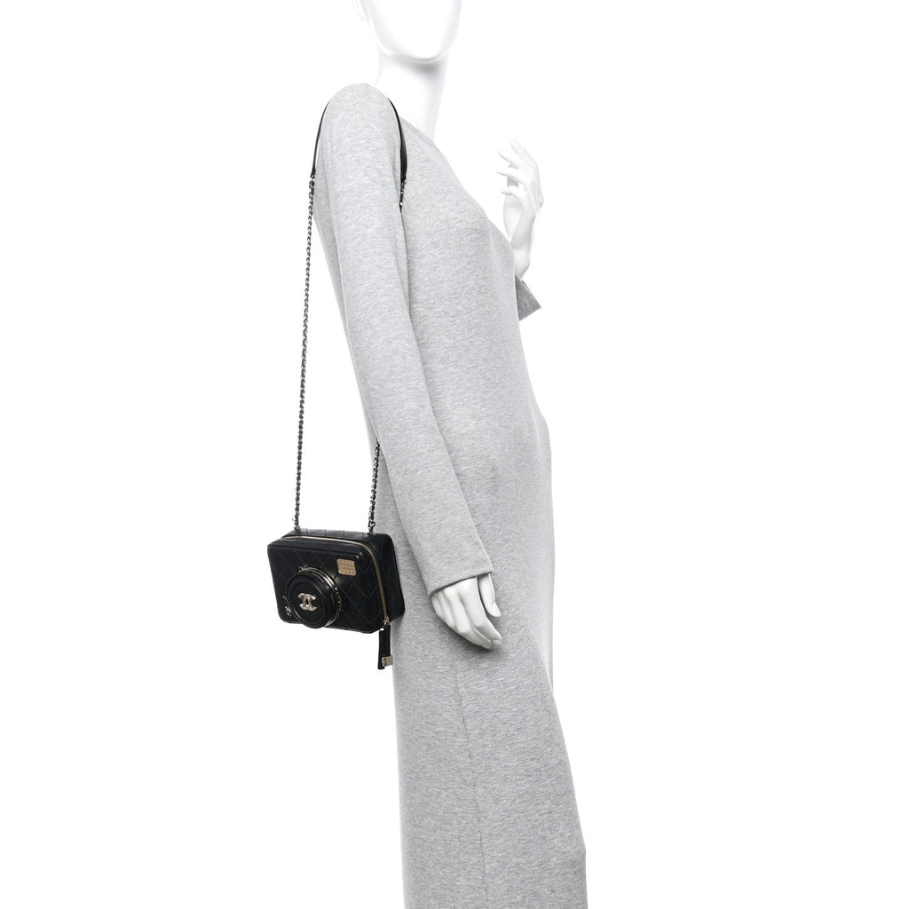 Lambskin Quilted Coco Click Bag Black