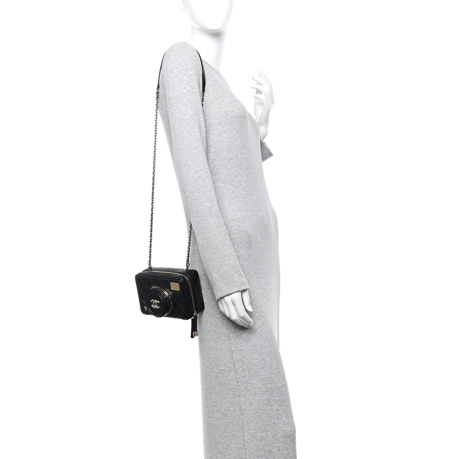 Lambskin Quilted Coco Click Bag Black