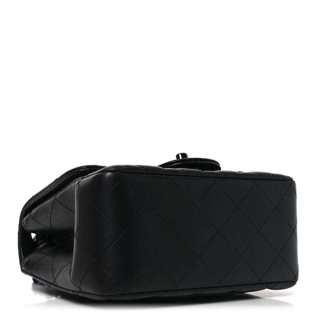 Lambskin Quilted Mini Square Flap So Black