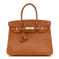 Ostrich Birkin 30 Cognac