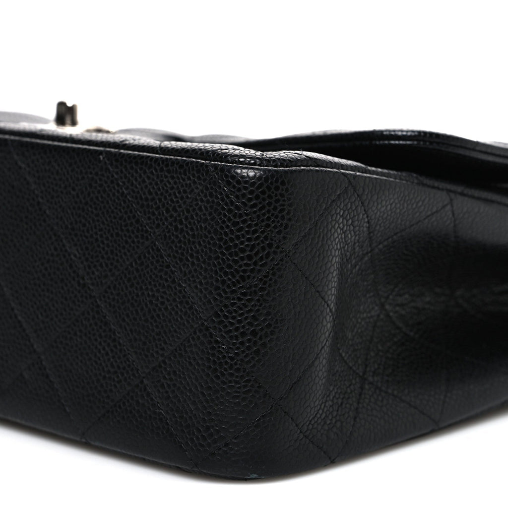 Caviar Quilted Jumbo Double Flap Black