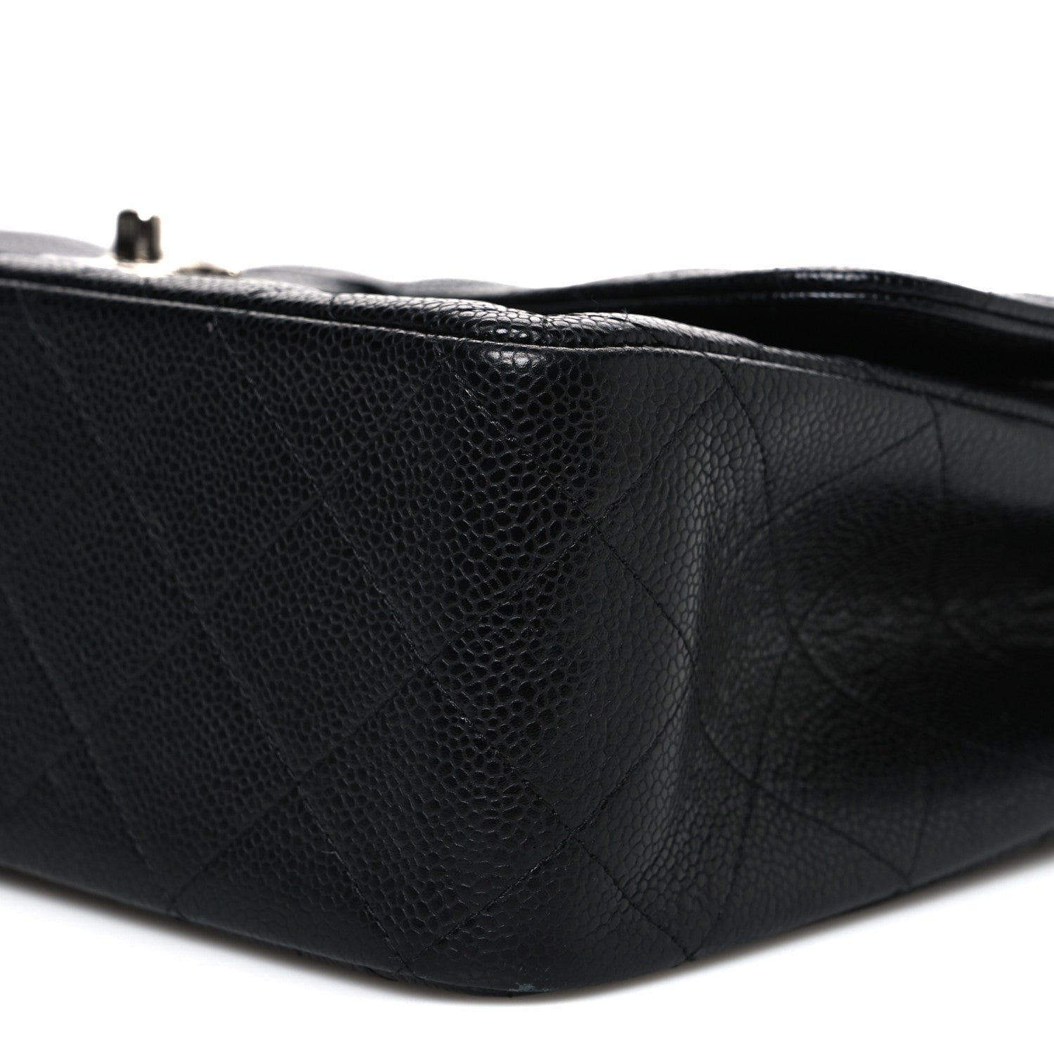 Caviar Quilted Jumbo Double Flap Black