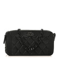 Lambskin Quilted Small Boy Clutch With Chain So Black