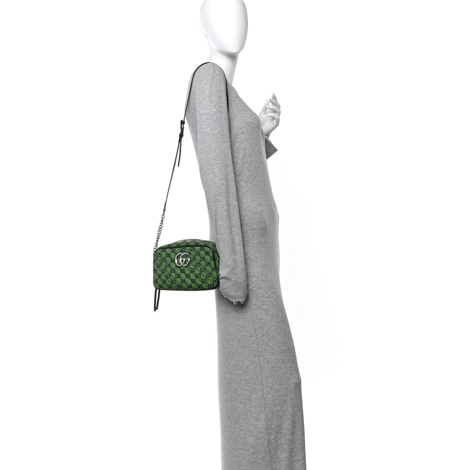 Monogram Multicolor Matelasse Diagonal Small GG Marmont Chain Shoulder Bag Green Blue