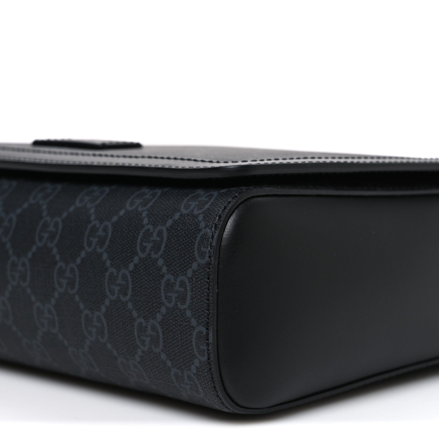 GG Supreme Monogram Appia Calfskin Web Crossbody Bag Black Grey