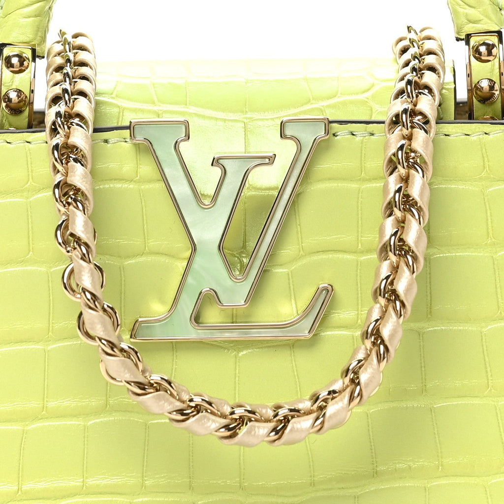 Iridescent Alligator Nano Capucines Lime