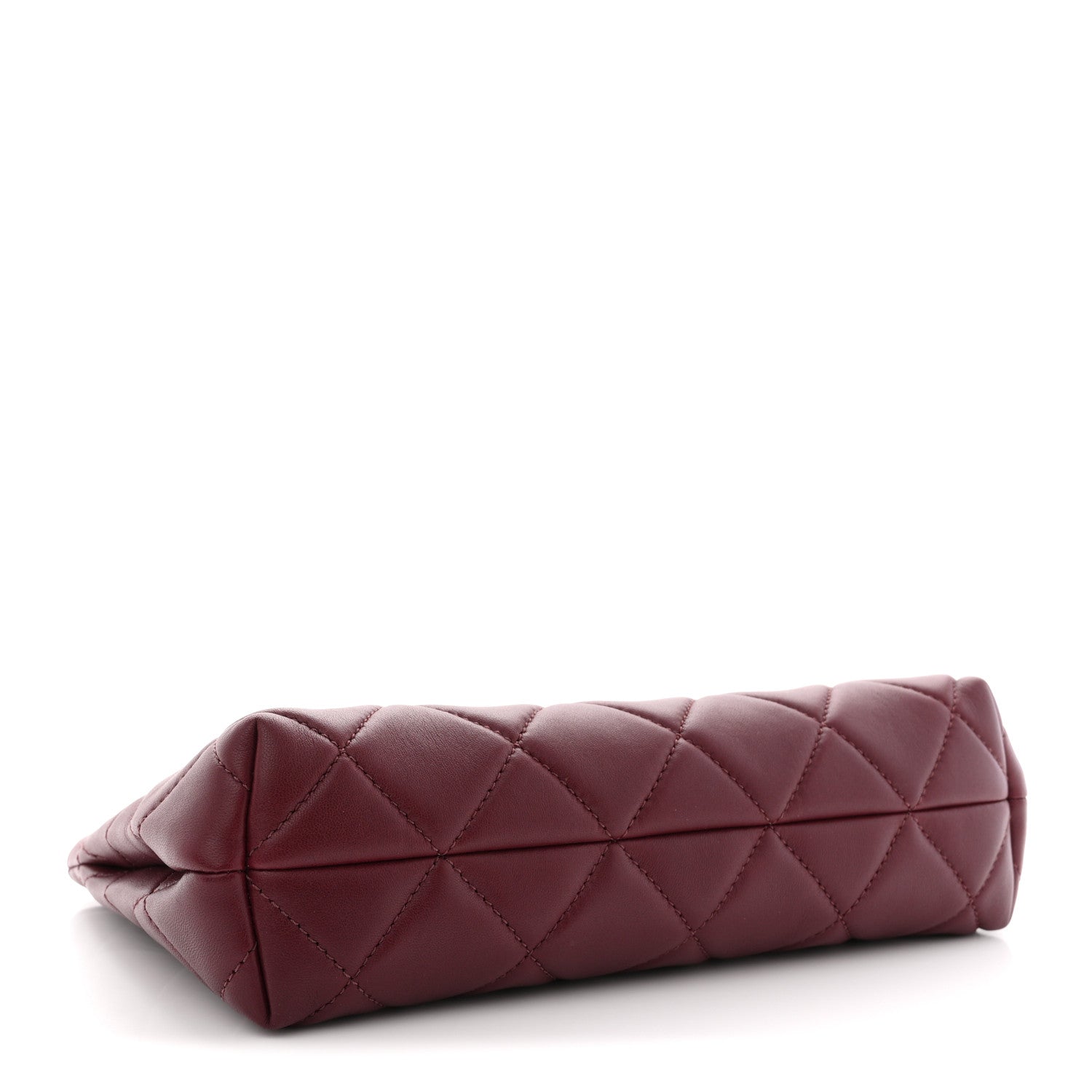 Lambskin Quilted Small Eyes On You Shopping Bag Dark Burgundy