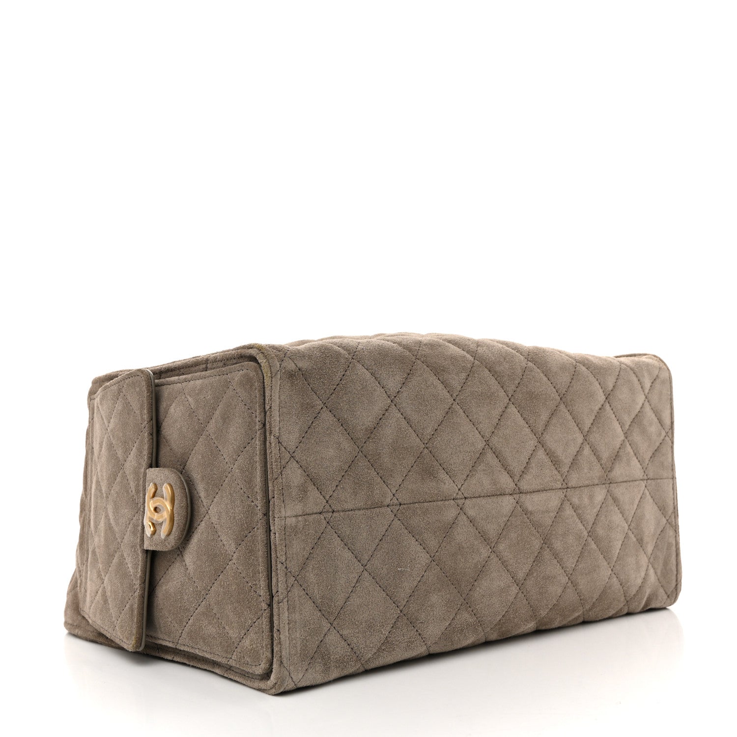Suede Quilted Medium Chanel 25 Handbag Dark Grey