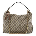 GG Supreme Monogram Large Linea A Hobo Light Brown