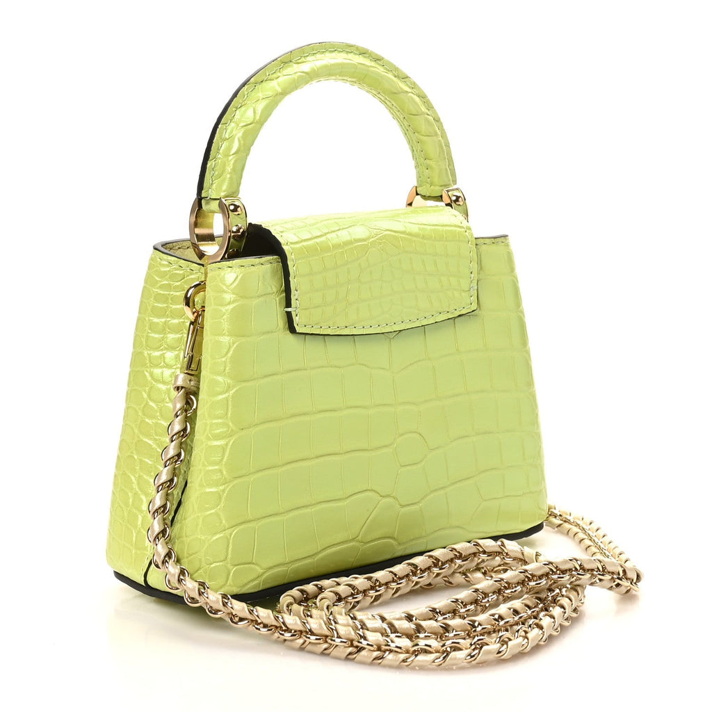 Iridescent Alligator Nano Capucines Lime