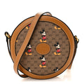 X DISNEY Mini Vintage GG Supreme Monogram Mickey Mouse Round Shoulder Bag Beige Vintage Sun Oil