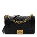 Caviar Quilted Medium Boy Flap Black