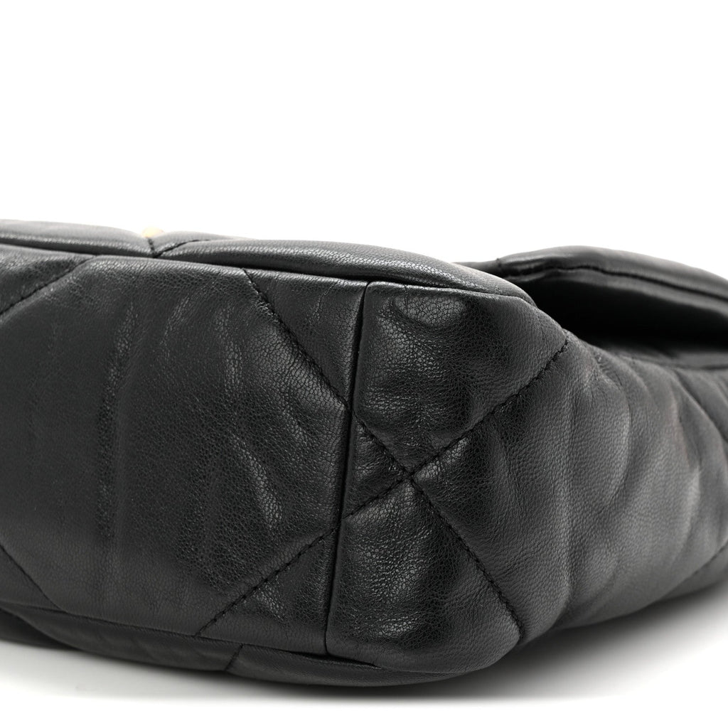 Goatskin Quilted Medium Chanel 19 Flap Black