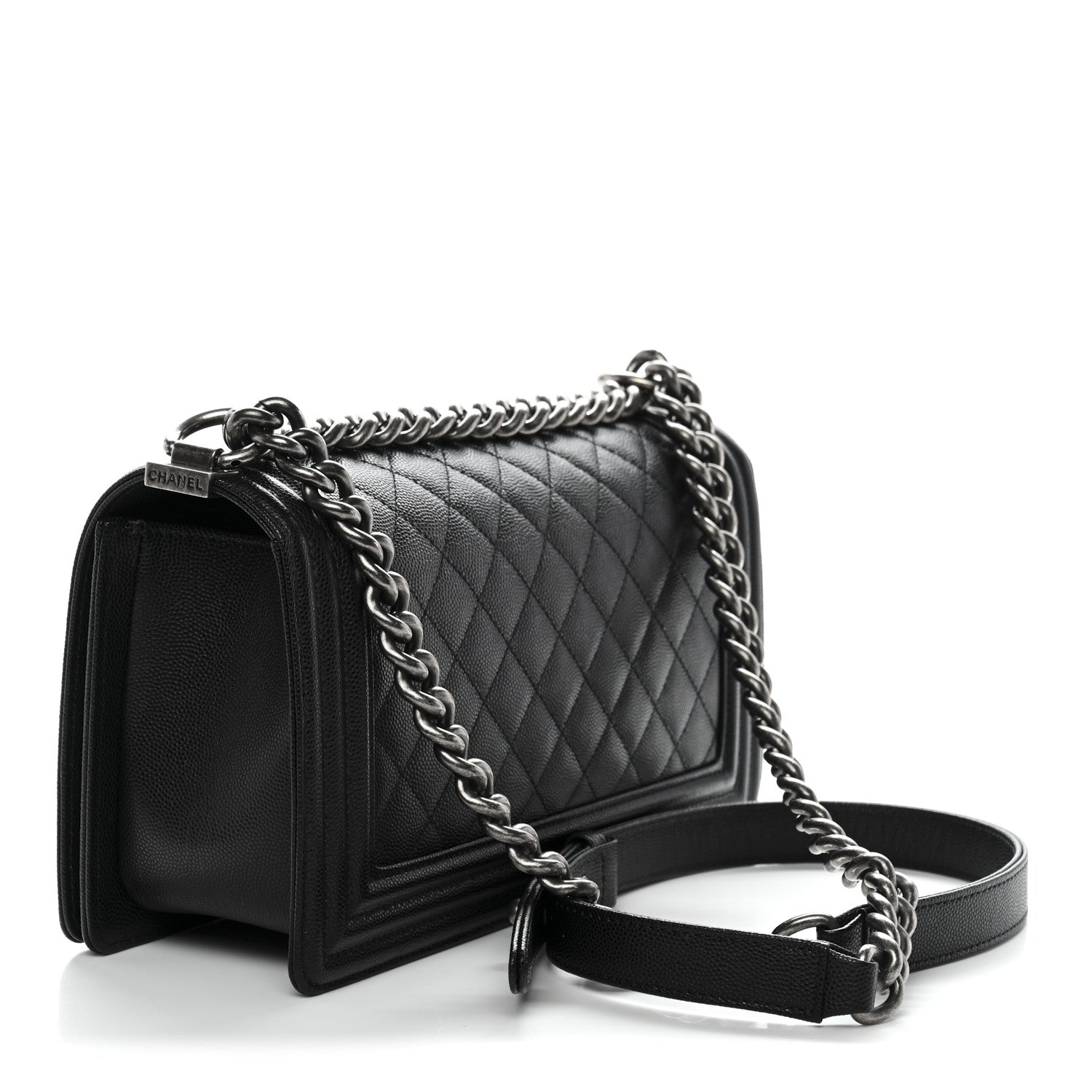 Caviar Quilted Medium Boy Flap Black
