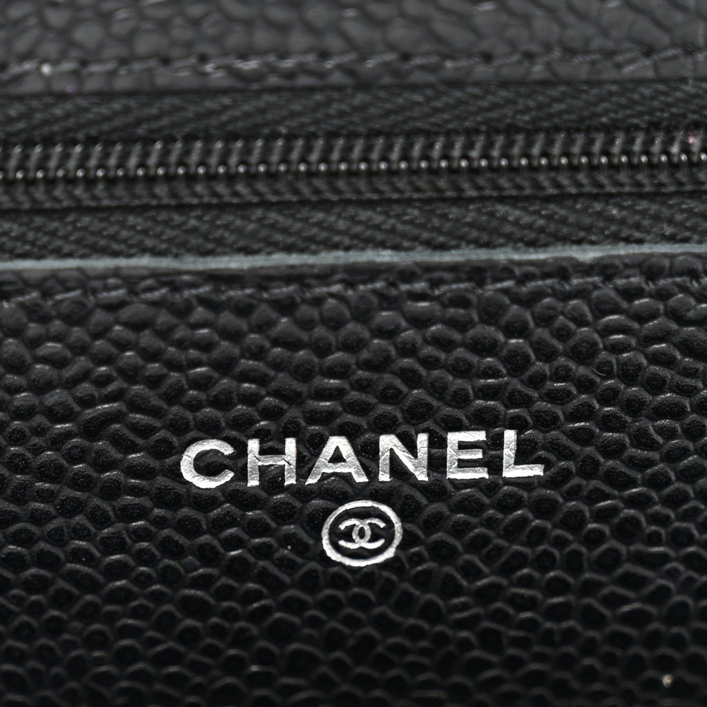 Caviar Quilted Wallet On Chain WOC Black